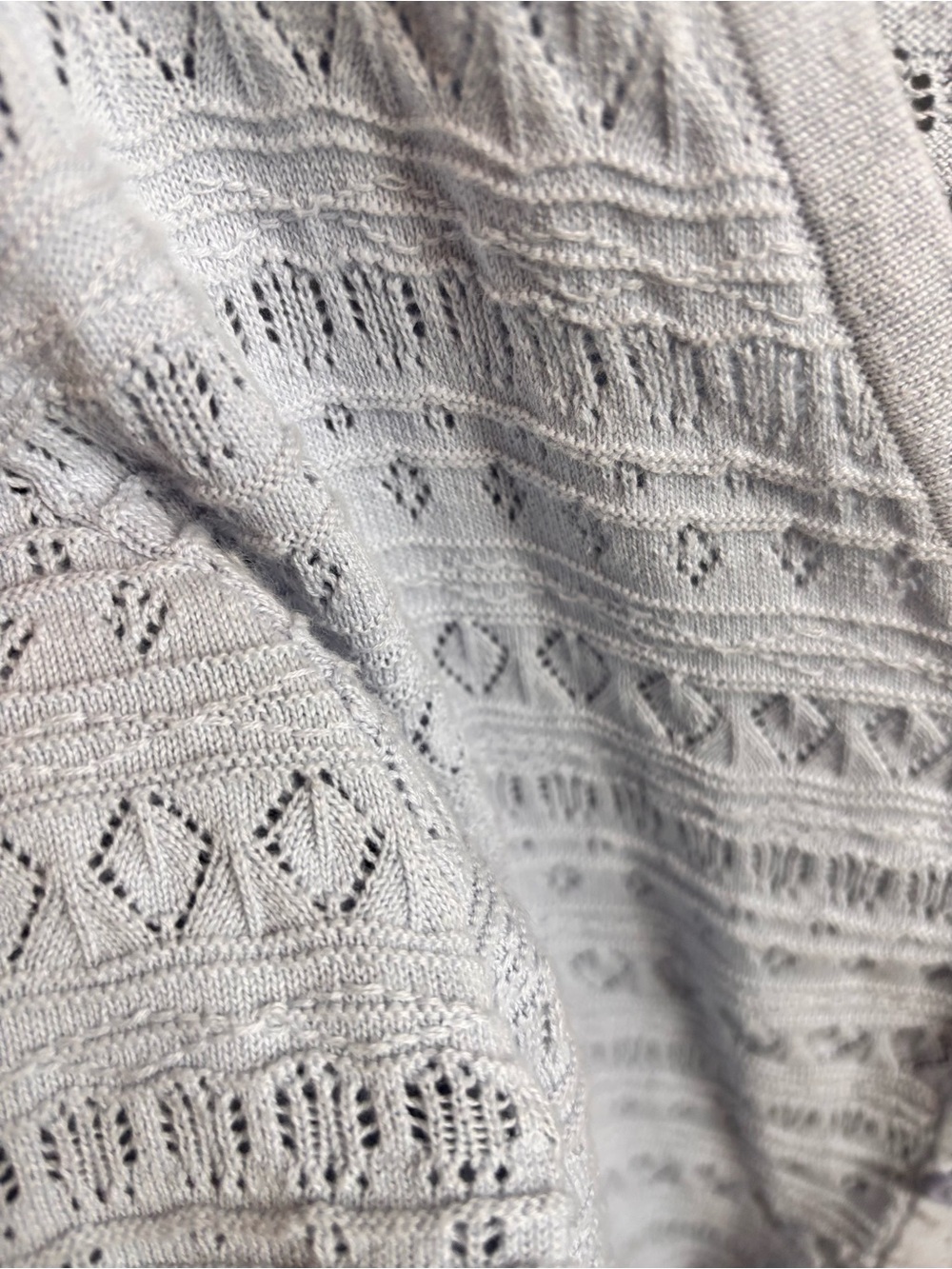 twik Pale Blue Lace-Pattern V-Neck Cardigan - Picture 3 of 8